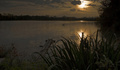 Zapad slunce nad Polaneckym rybnikem