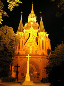 Kostel v Potorn v noci