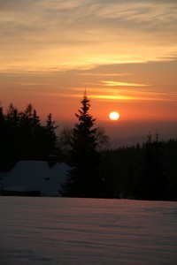 Zapad slunce v Krkonosich