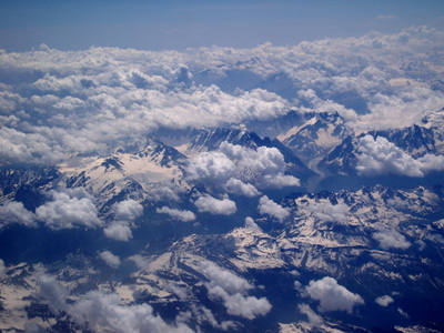 vajiarske alpy z lietadla