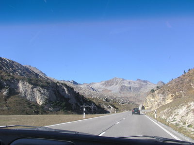 Pohled z auta - Alpy 2000 m